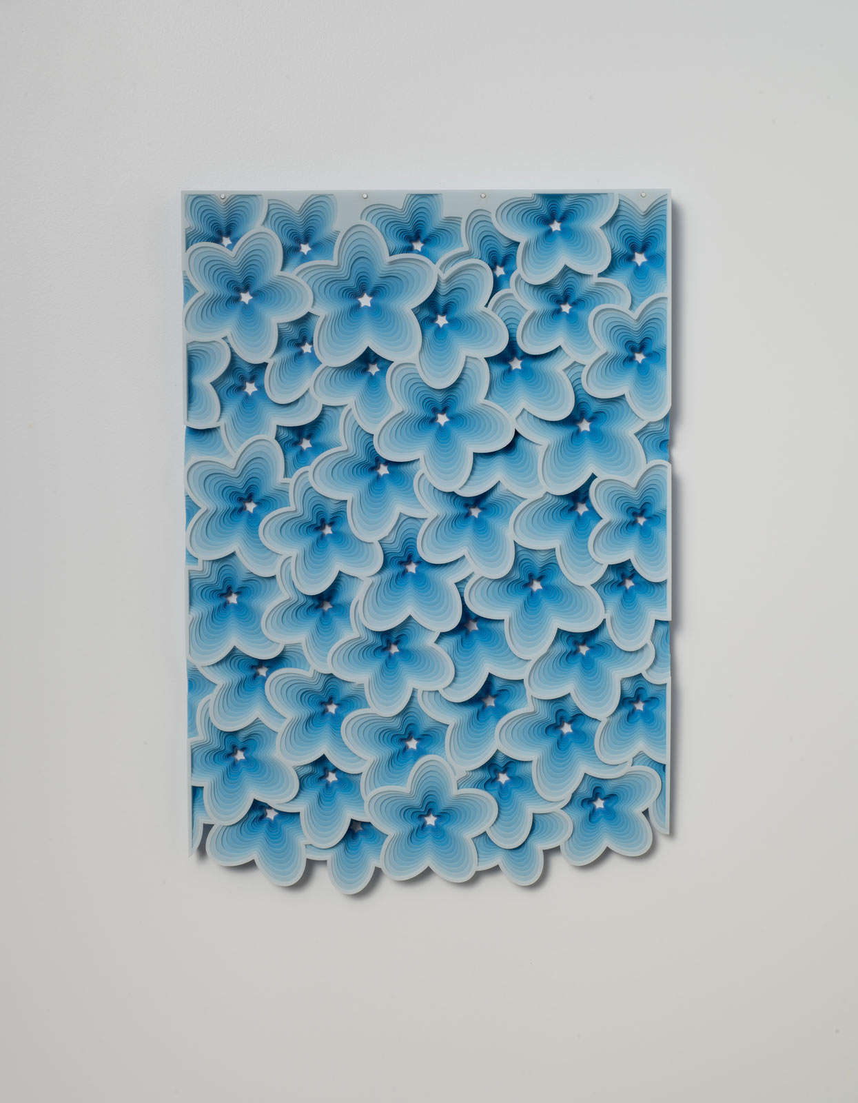 “Echo,” version 2, 20” x 16.5” x 1,” framed, archival ink on cut paper